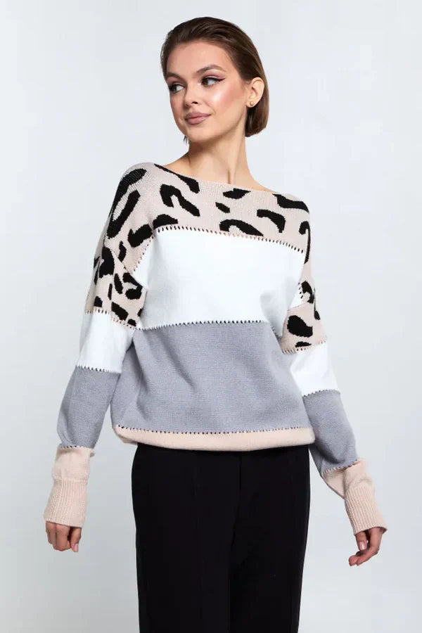Alianna Pull Femme – Polar leopard chic moale și confortabil pentru stil casual