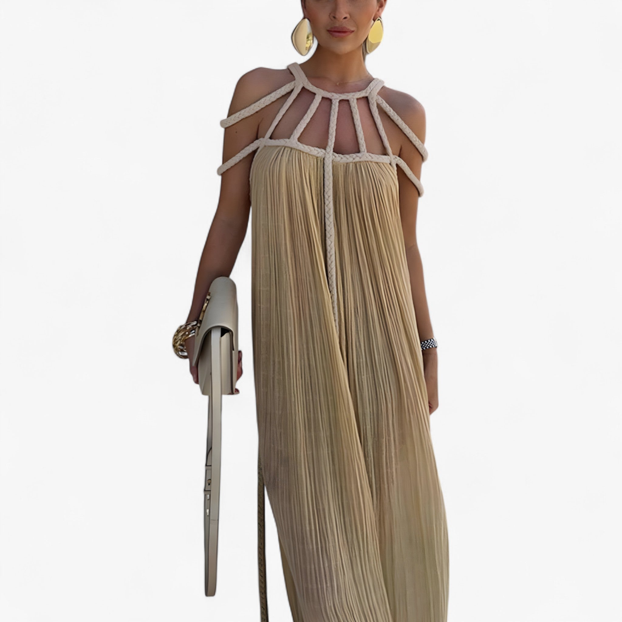 Linette Robe Longue Femme – Rochie maxi fluidă elegantă cu croială dreaptă și stil versatil