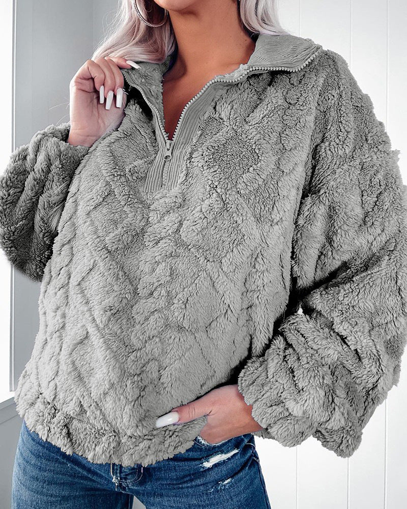 Lyka Sweatshirt Femme – Pull Doux Unicolore à Manches Longues au Style Confortable