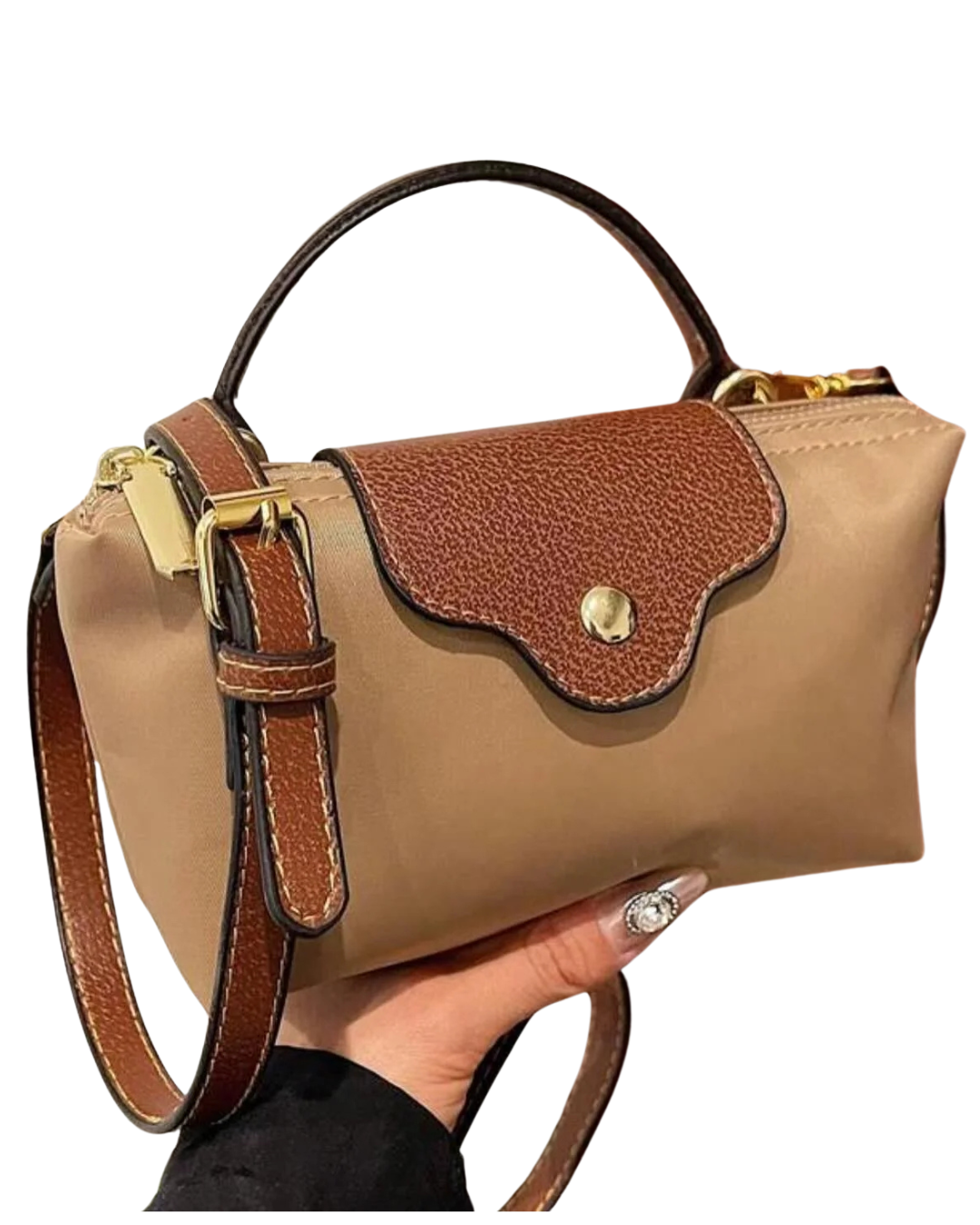 Camille Mini Veske Dame – Kompakt Skulderveske med Gullfarget Lås & Elegante Detaljer