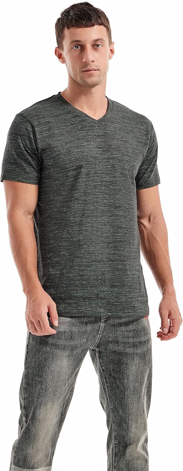 Ethan T-Shirt Uomo – Maglietta a V in Cotone Elasticizzato, Taglio Slim e Stile Casual