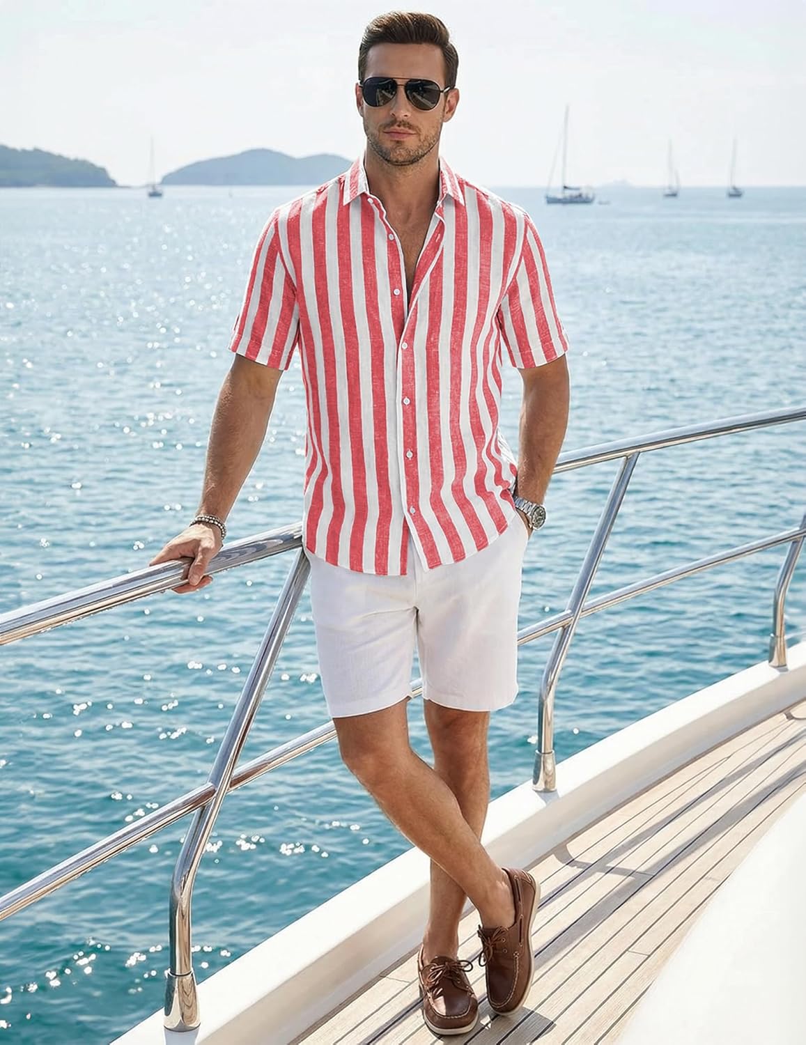 Julien Muška Košulja – Prugasta Košulja s Kratkim Rukavima, Casual Chic Ljetni Stil