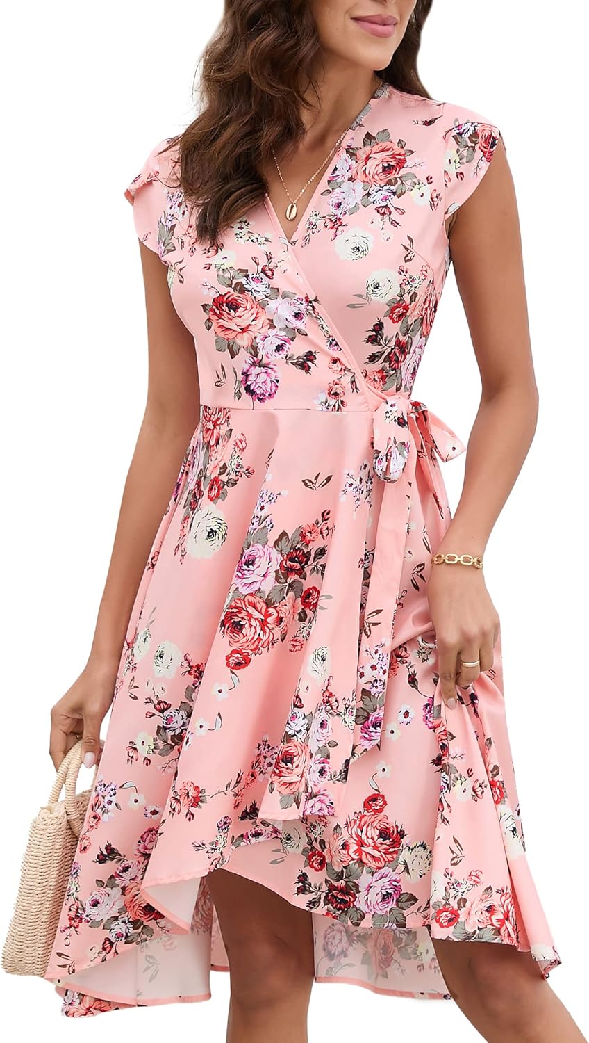 Rochie Sofia Fleurie pentru femei – Rochie petrecută cu mâneci petală, elegantă de vară