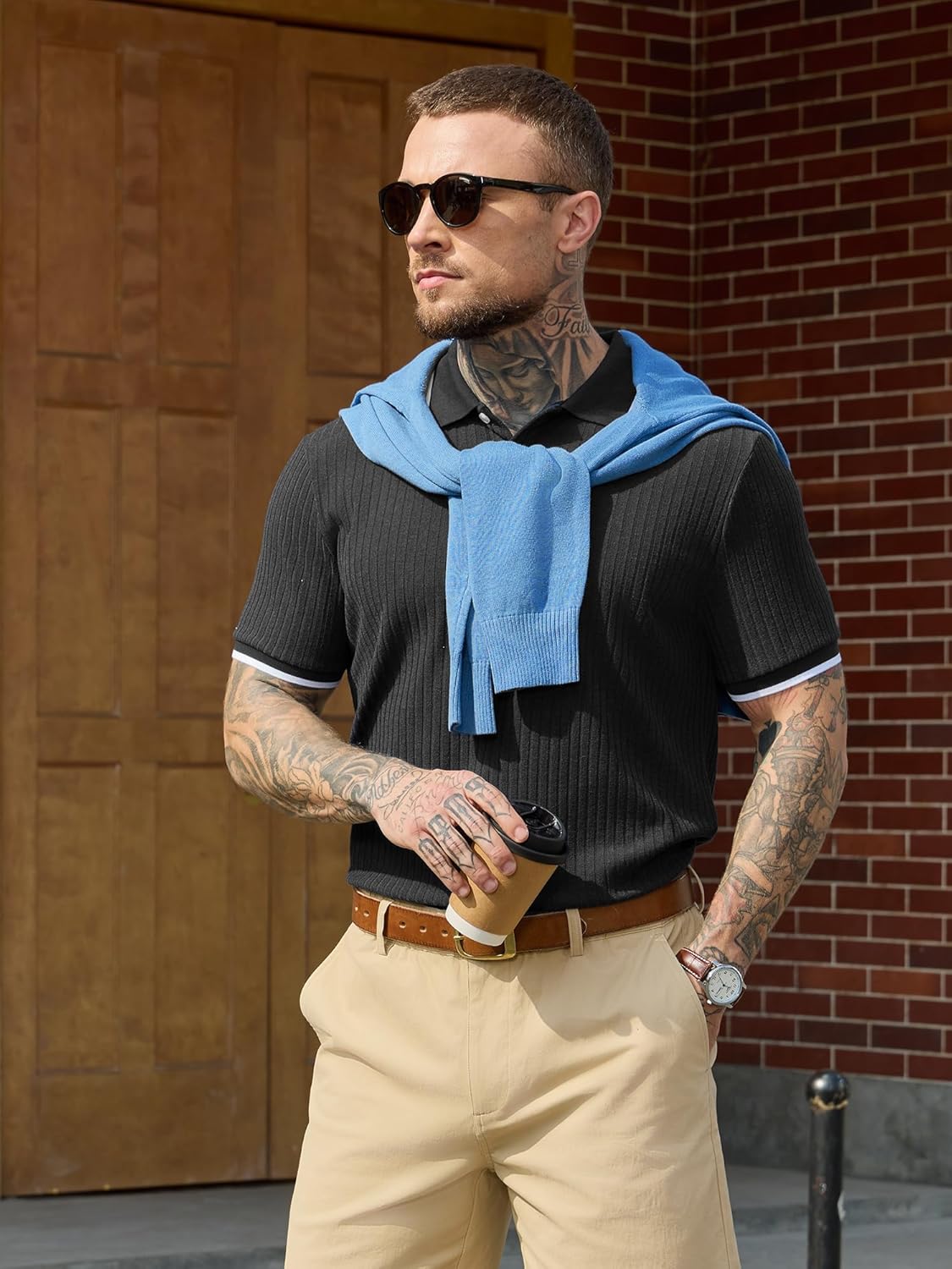 Adrien Polo Herre – Stretchstrikket Polo, Lett & Elegant Business Casual Stil
