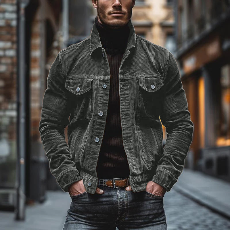 Bryn Corduroy Men's Jacket – Vintage Workwear Style with Functional Pockets