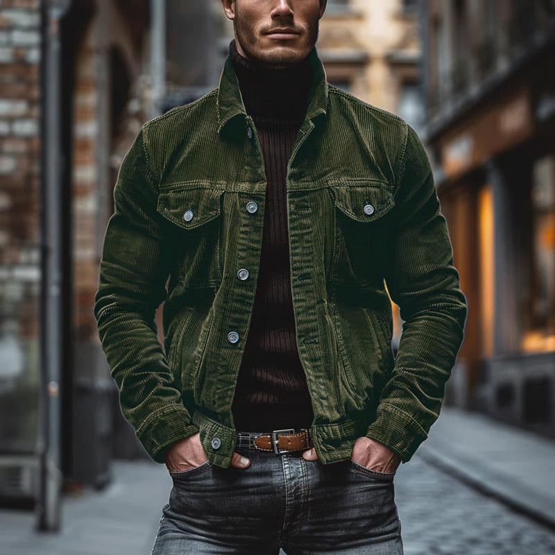 Bryn Corduroy Men's Jacket – Vintage Workwear Style with Functional Pockets