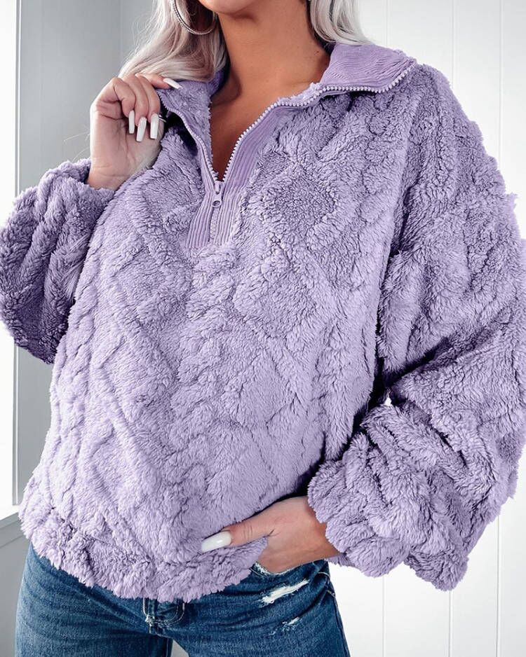 Lyka Sweatshirt Femme – Pull Doux Unicolore à Manches Longues au Style Confortable