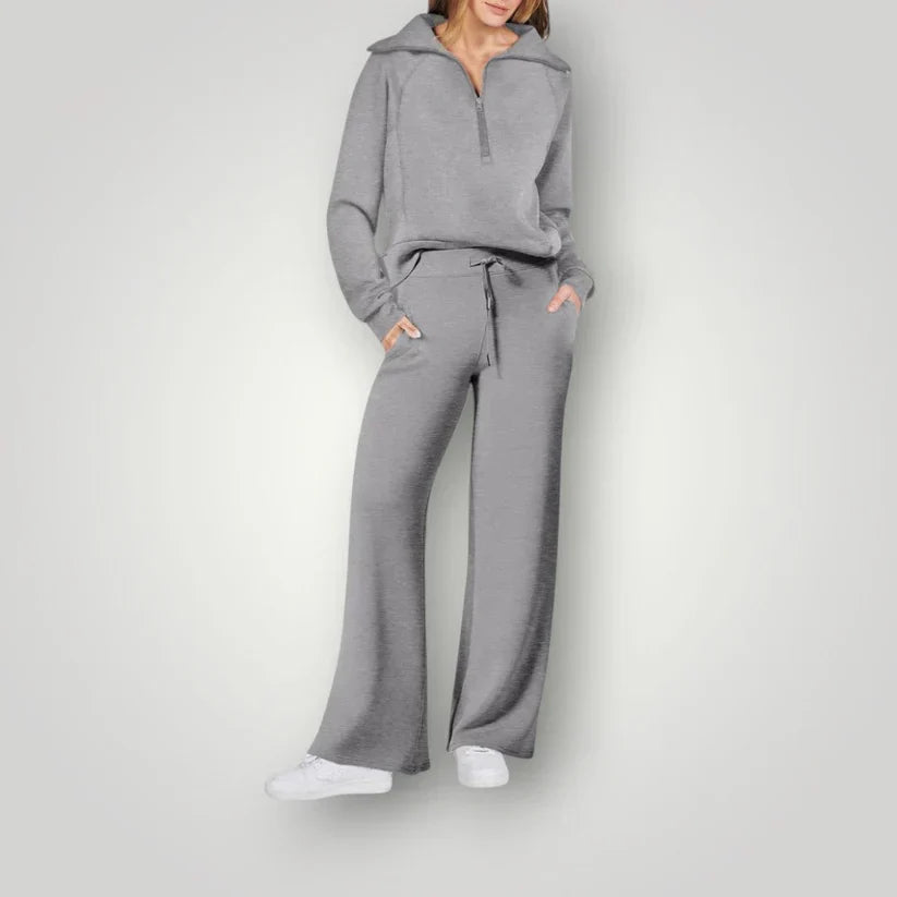 Completo da casa da donna Ellie: comodo set casual con vestibilità elegante e tessuto morbido