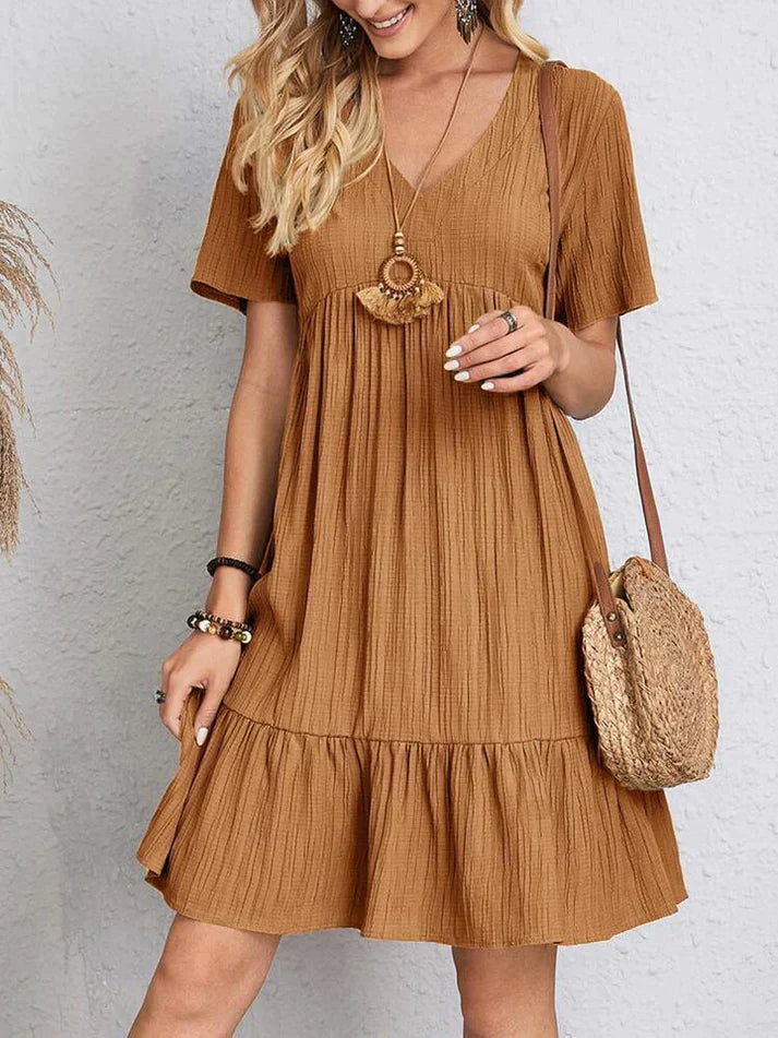 Vestido de Verão Mulher Julietta – Vestido Largo com Decote em V e Conforto Arejado para Dias Quentes