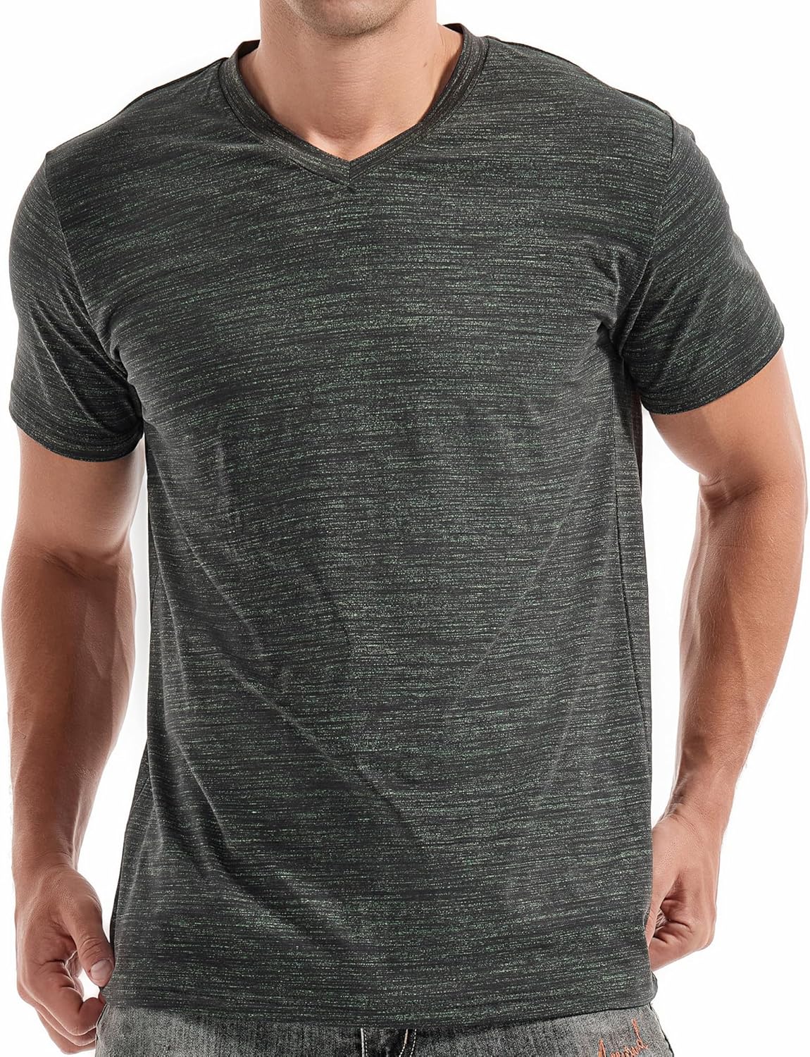 Ethan T-Shirt Uomo – Maglietta a V in Cotone Elasticizzato, Taglio Slim e Stile Casual