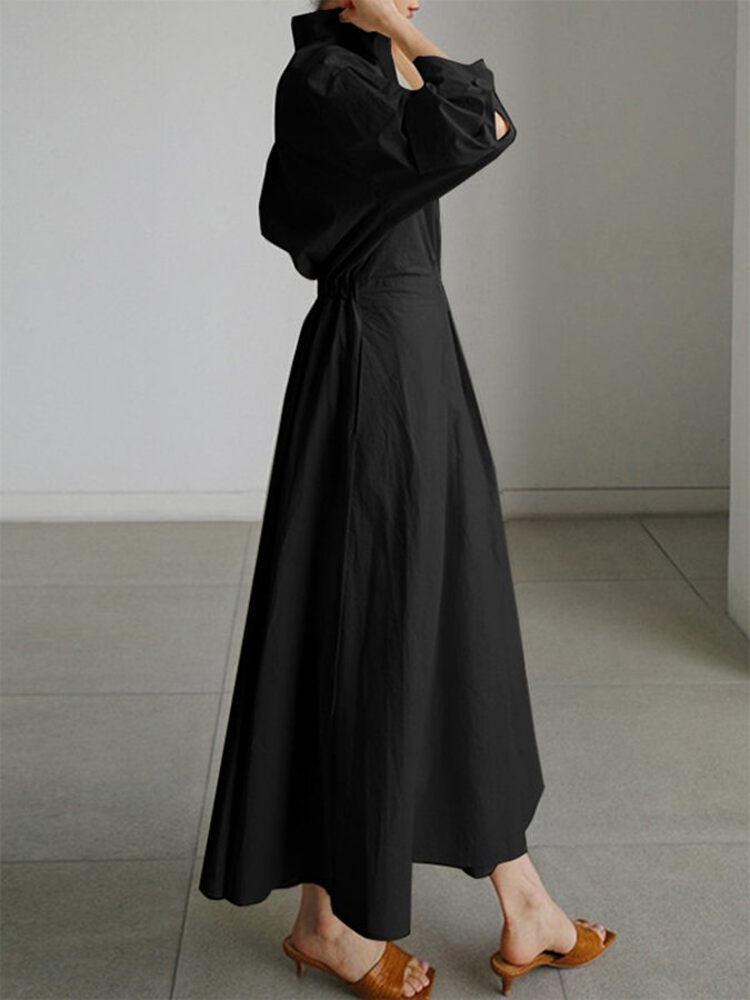 Lucie Midi Dress Women – Flattering cut with buttons and light & timeless design
