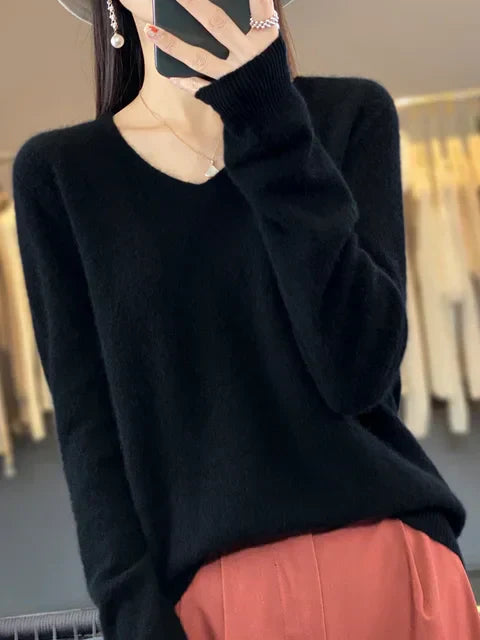 Lily Pull Femme – Eleganter Strick aus weicher & bequemer Mischfaser mit langen Ärmeln