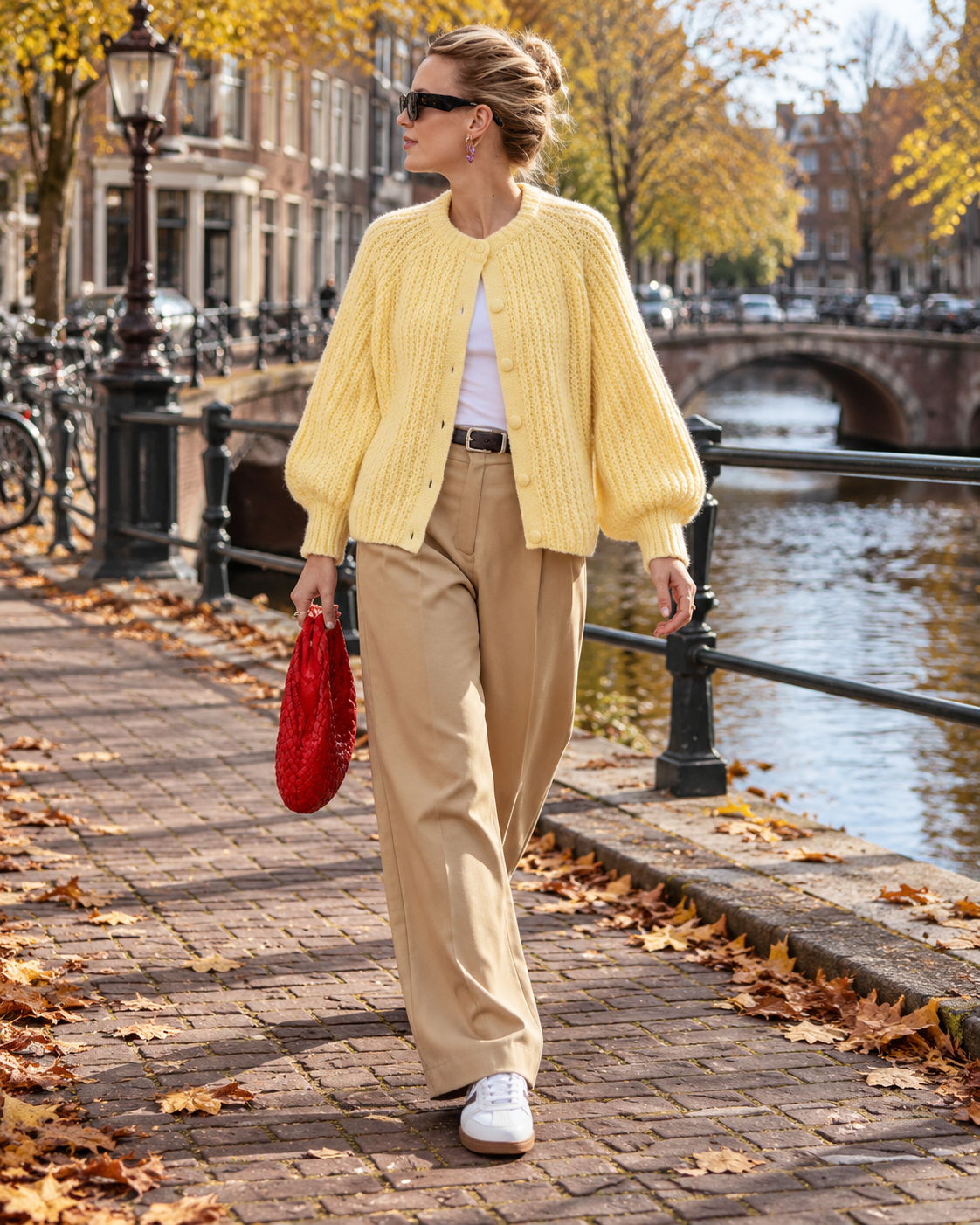 Hanneli Cardigan Femme en Grosse Maille Boutonné – Col Rond et Coupe Ample