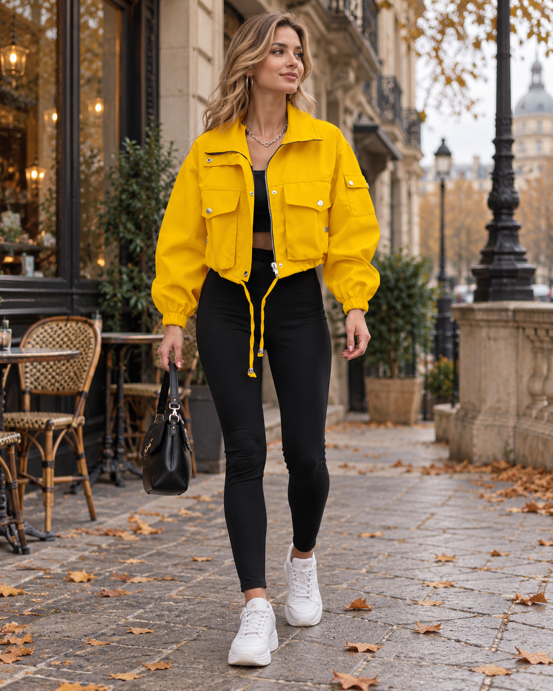 Bianca Veste Cargo Femme Courte et Légère, Zippée avec Poches Utilitaires