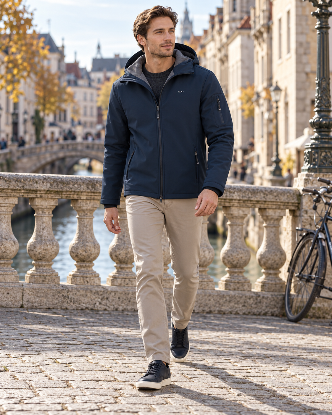 Rafael Veste softshell homme a capuche impermeable doublee polaire