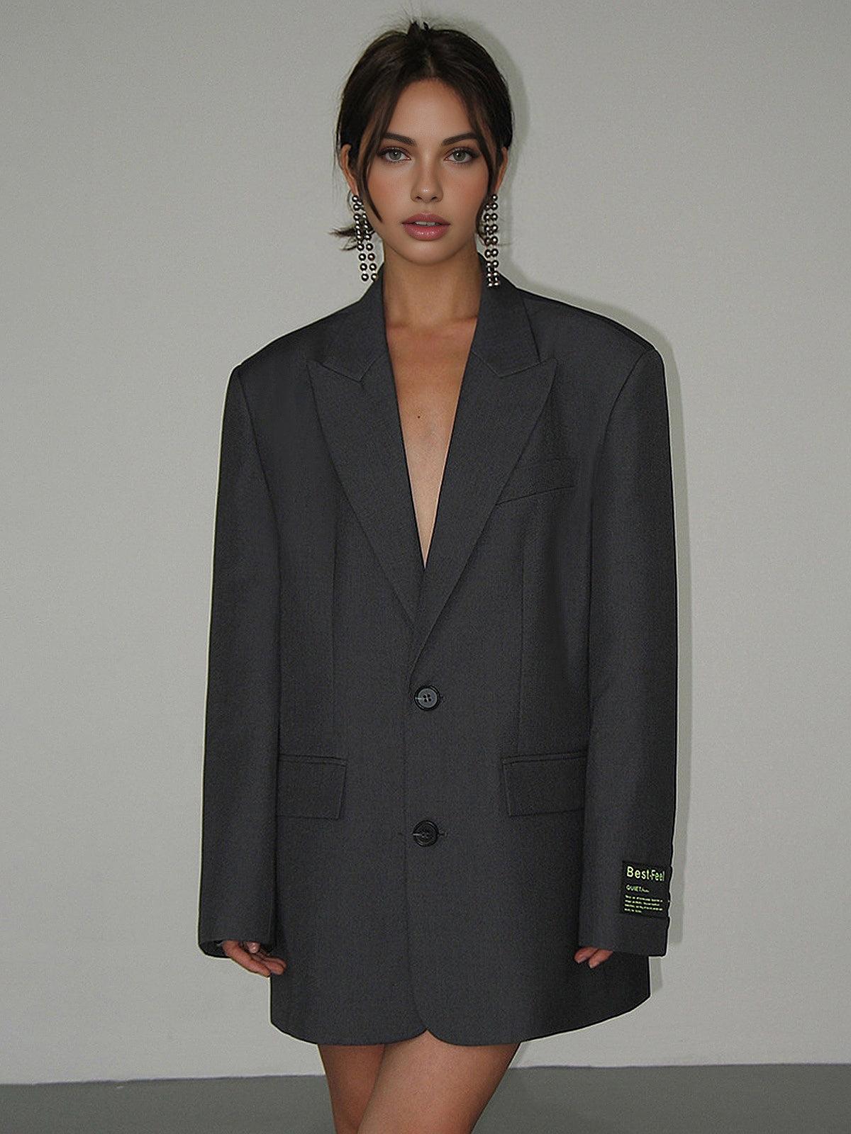 Lorène Blazer Femme – Blazer Oversize avec Revers Classiques & Coupe Élégante Intemporelle