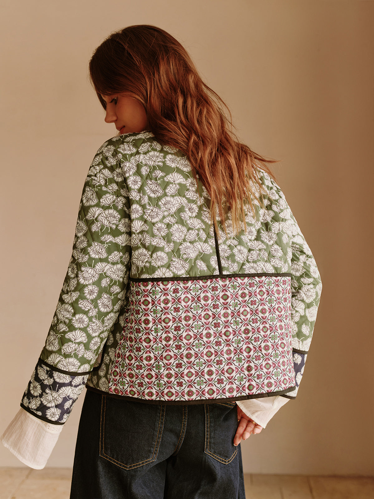 Lennox Veste Matelassée Fleurie – Multicolore, Bohème et Authentique pour un Style Unique