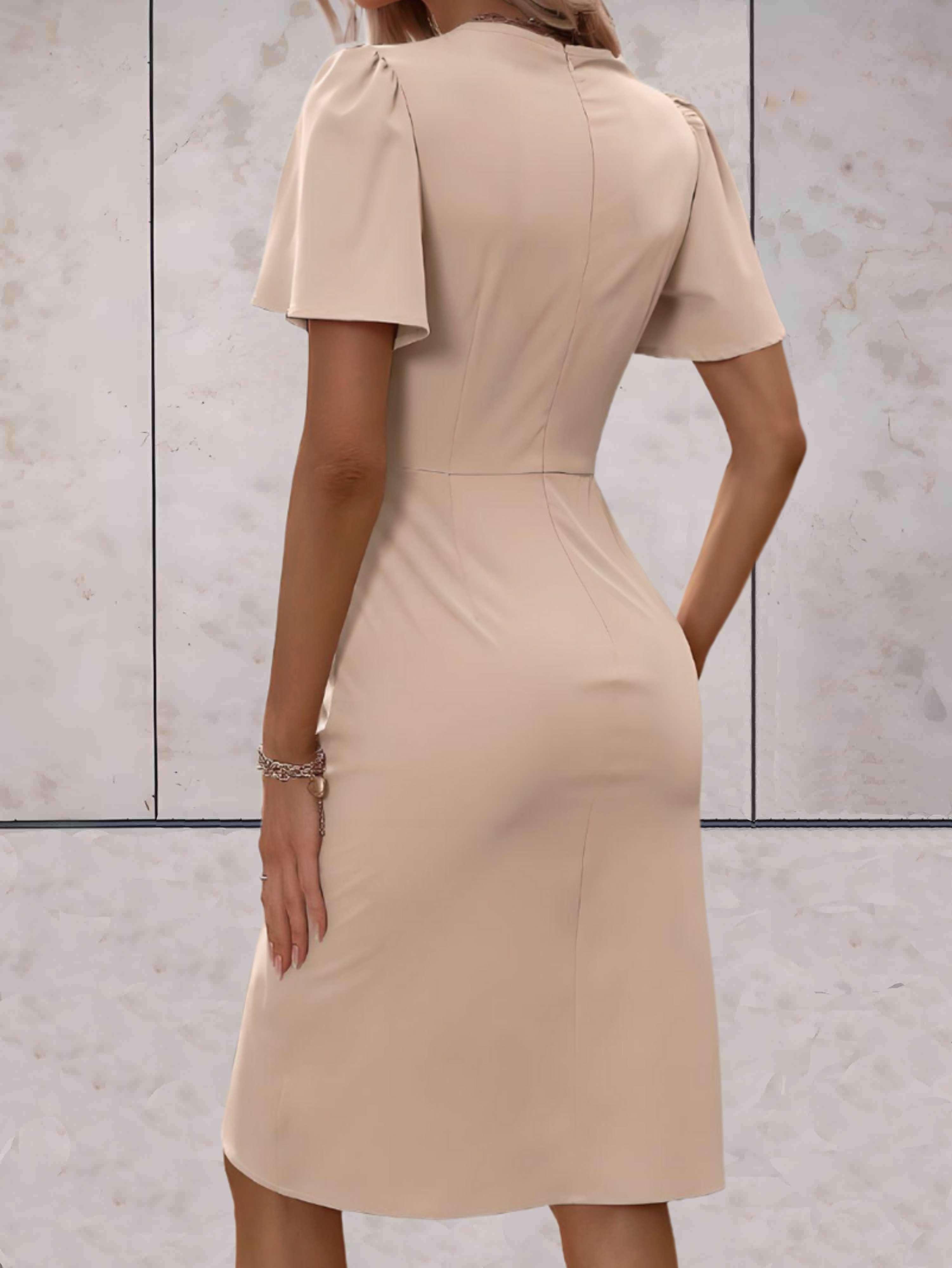 Dámske šaty s opaskom Harper – Elegantné prekladané šaty s výstrihom do V a nastaviteľným strihom na každú príležitosť
