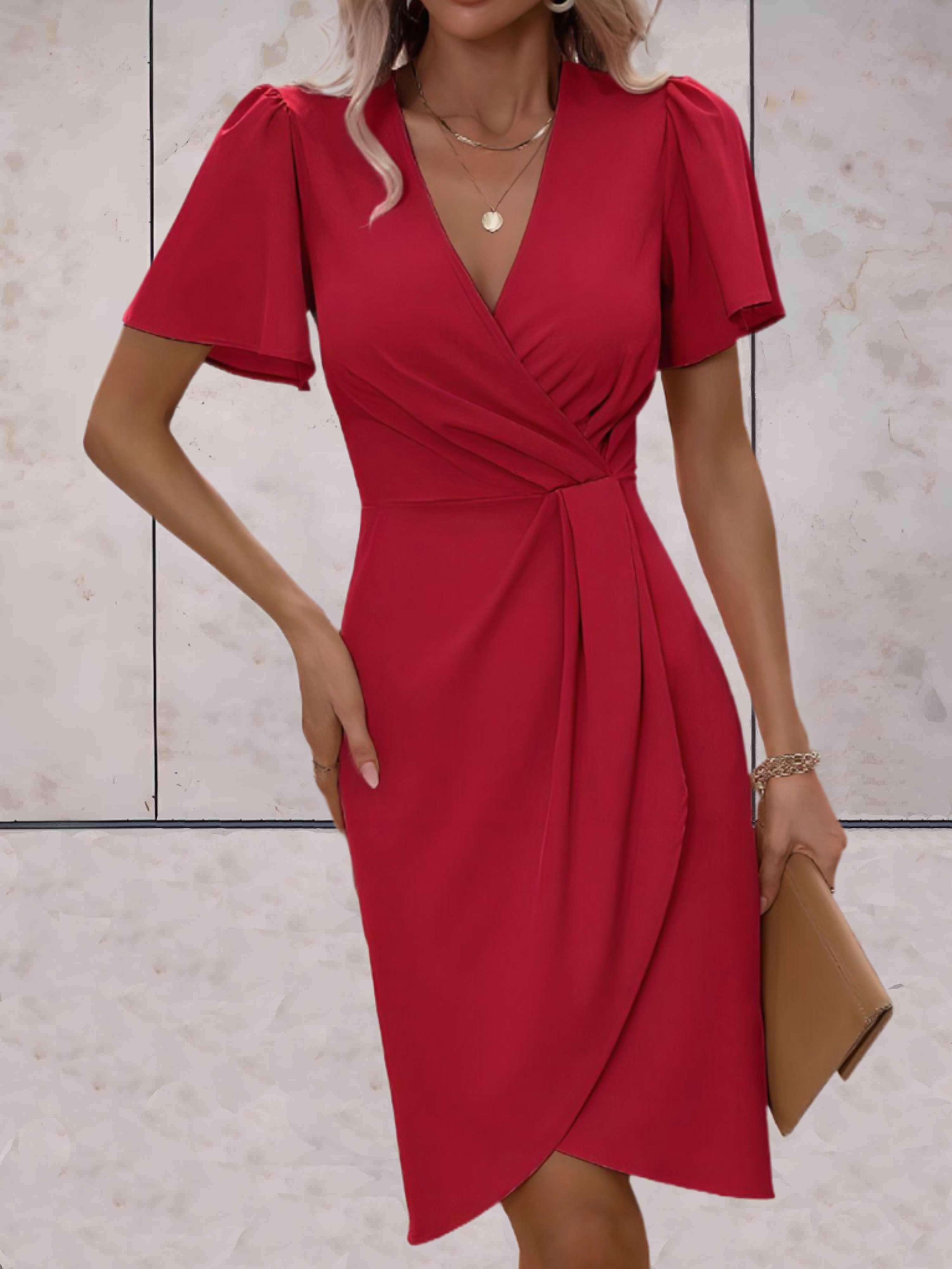 Robe Portefeuille Femme Harper – Élégante Robe Croisée avec Col en V & Coupe Ajustable pour Toute Occasion