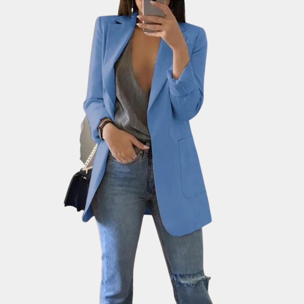 Blazer Bella Mulher – Blazer Elegante de Mangas Compridas com Corte Estiloso e Moderno