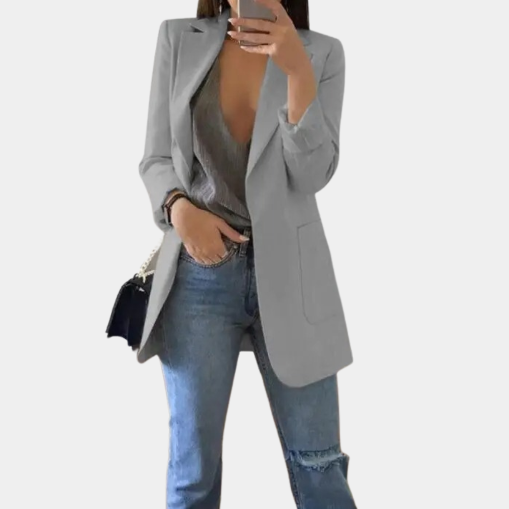 Blazer Bella Mulher – Blazer Elegante de Mangas Compridas com Corte Estiloso e Moderno