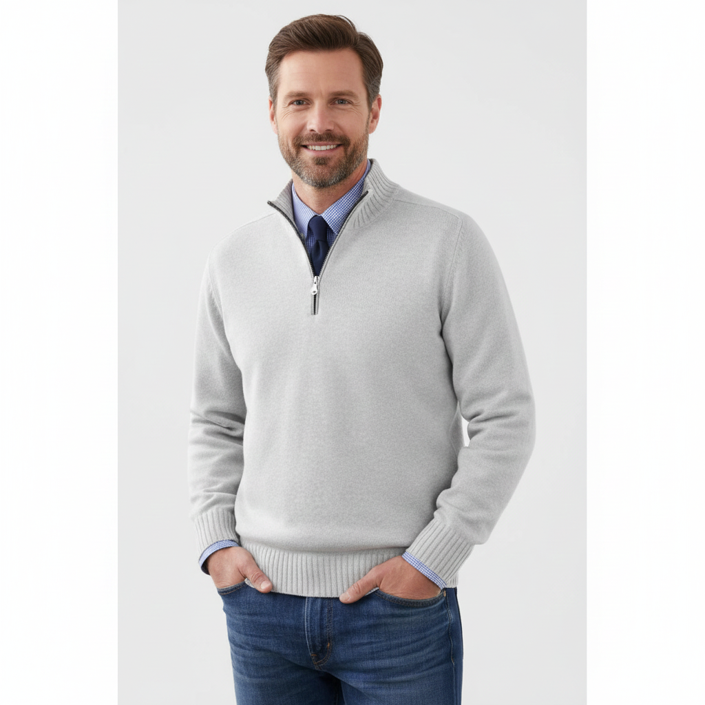 Brad Pull Quarter-Zip Pánský – Měkký Prodyšný Svetr s Límcem na Zip a Regular Střihem