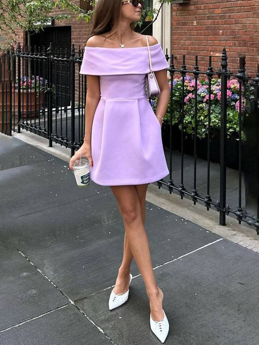 Haziel Cocktailjurk Dames – Mouwloze Skaterjurk met Boothals, Tailleband & Elegante Snit