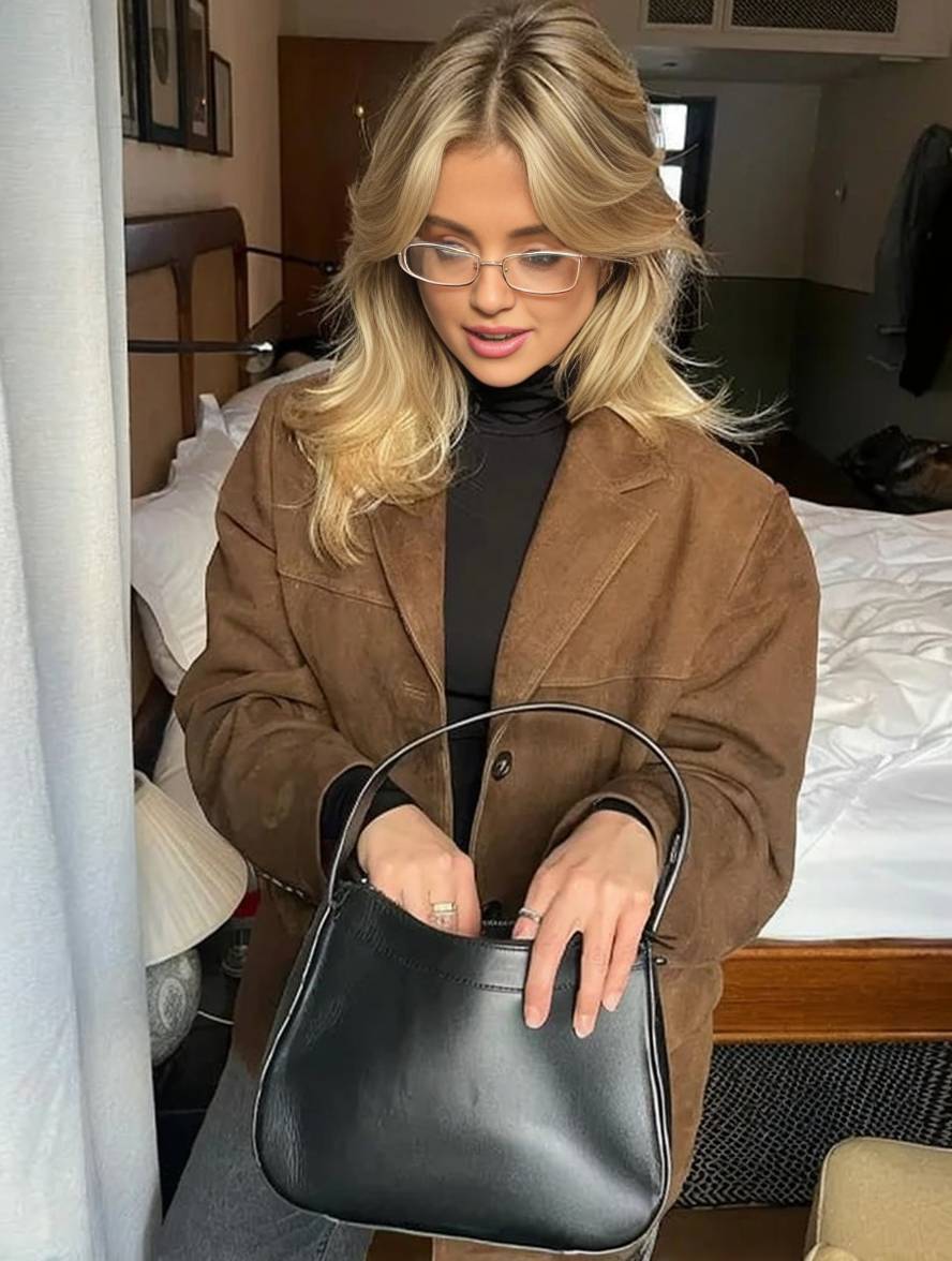 Kurtka damska Chelsea Vintage Suede – luźny krój, elegancka i praktyczna z kieszeniami