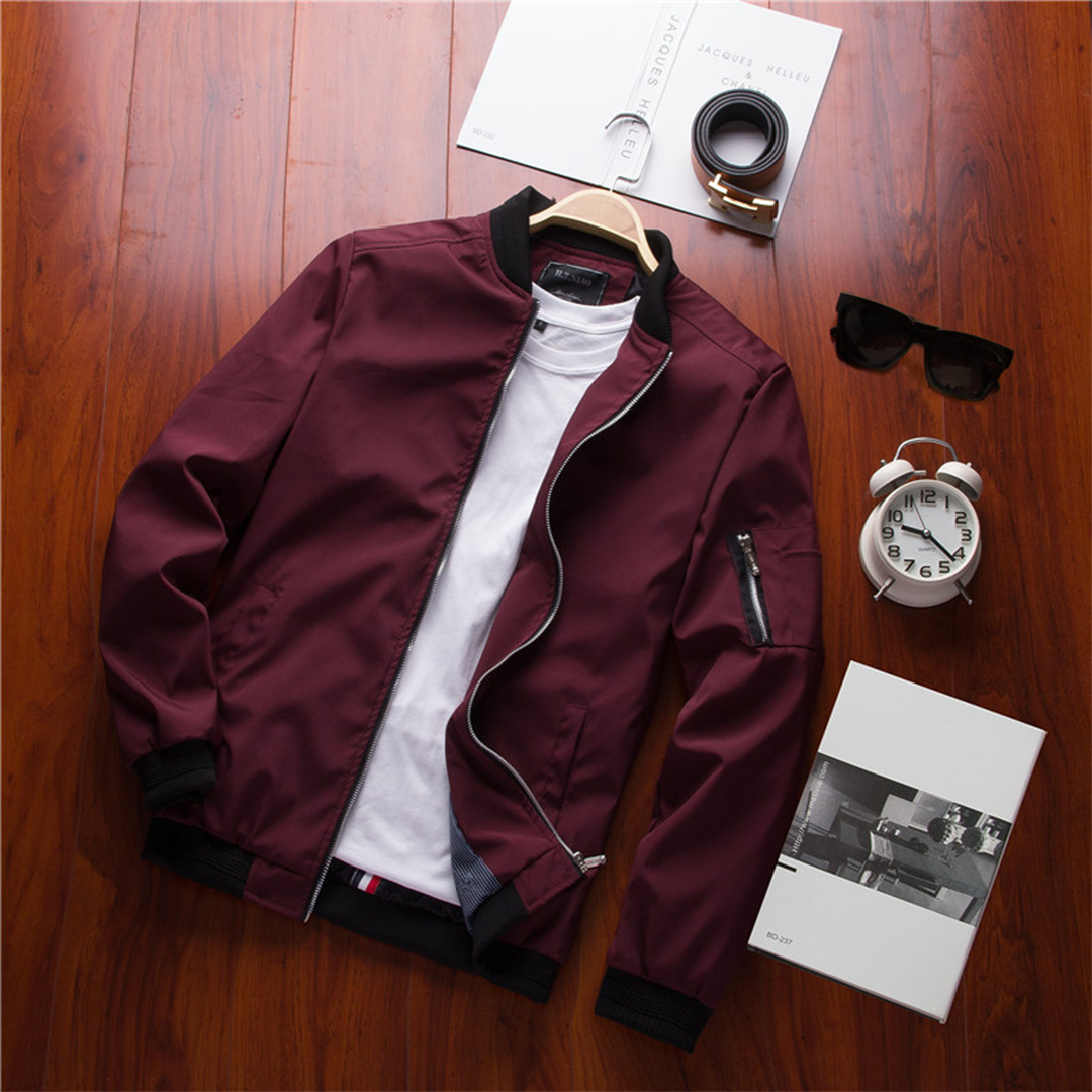 Tyler Veste Zippée para Hombre – Corte recto con bolsillo en la manga y puños acanalados