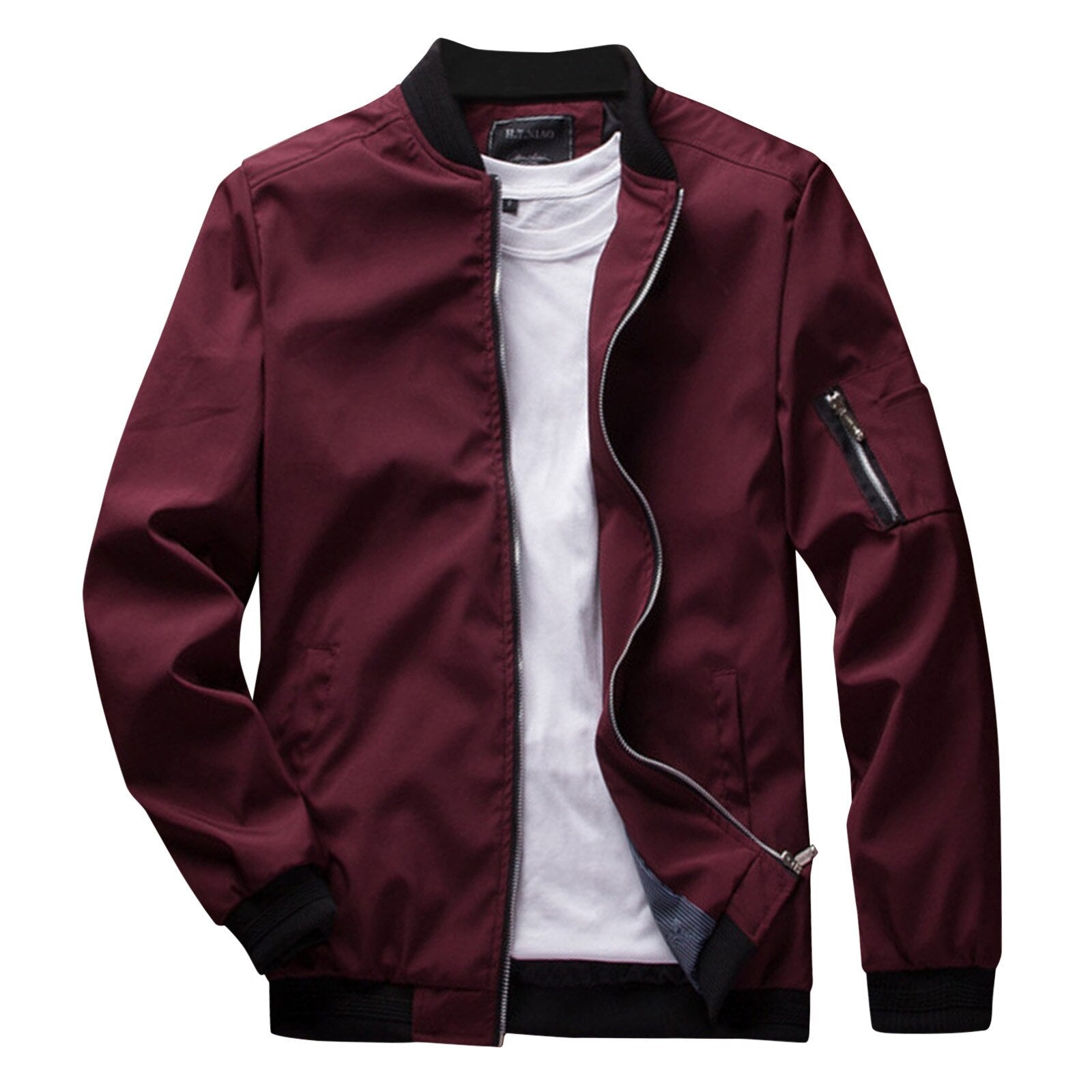 Tyler Veste Zippée para Hombre – Corte recto con bolsillo en la manga y puños acanalados