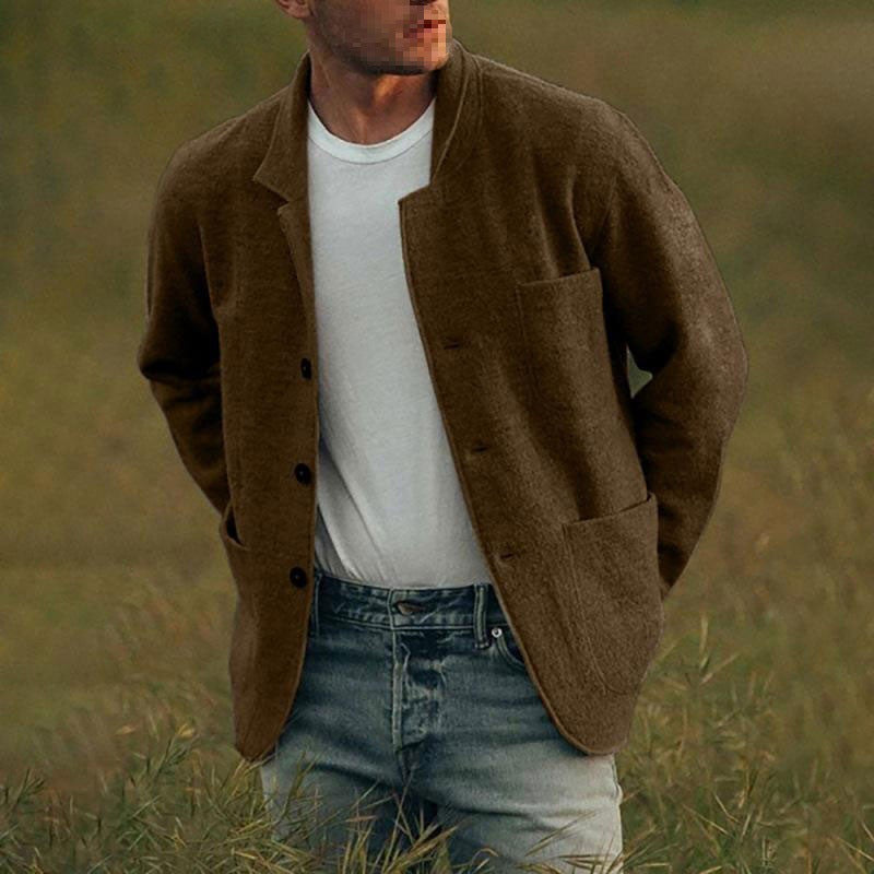 Dexter Veste Décontractée pour Hombre – Tissu texturé avec fermeture à boutons et poches avant