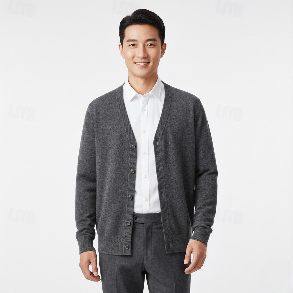 Cliff Cardigan Herre V-hals – Knappet, Regular pasform & Elegant klassisk stil