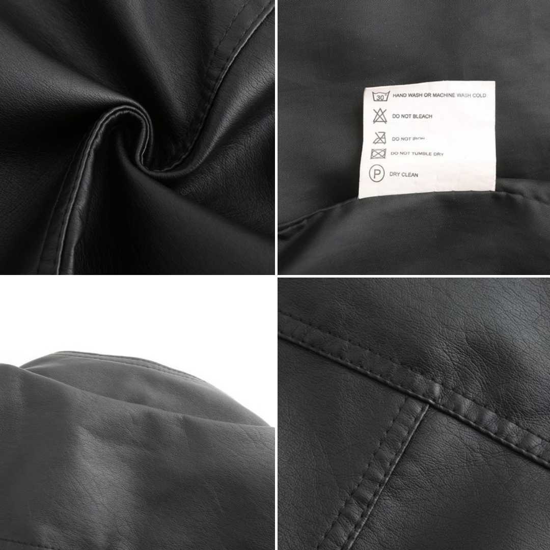 Janiyah női bőrkabát – elegáns állónyak, cipzáras záródás és modern, elegáns stílus