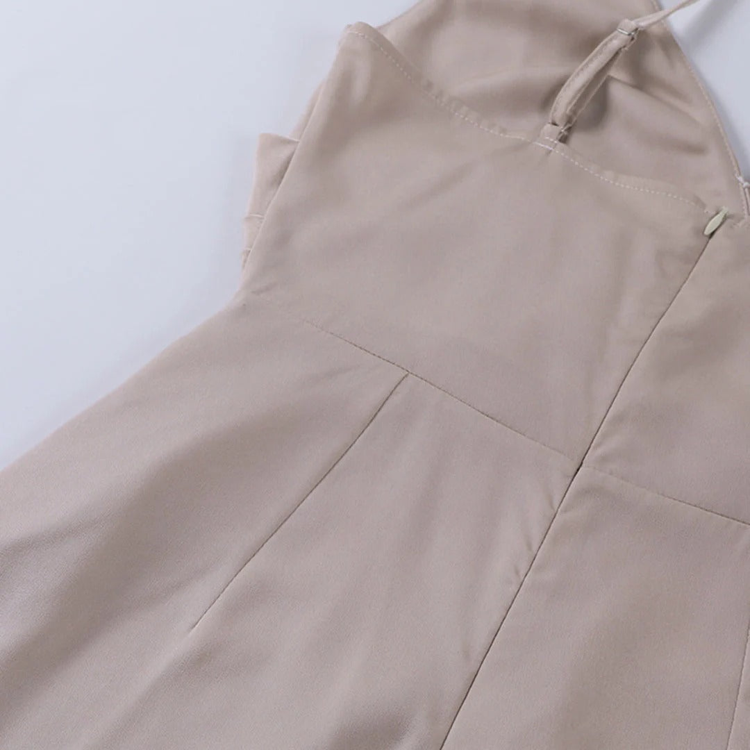 Elena Robe Longue Femme – Rozšířené šaty na ramínka, elegantní pro události a večeře