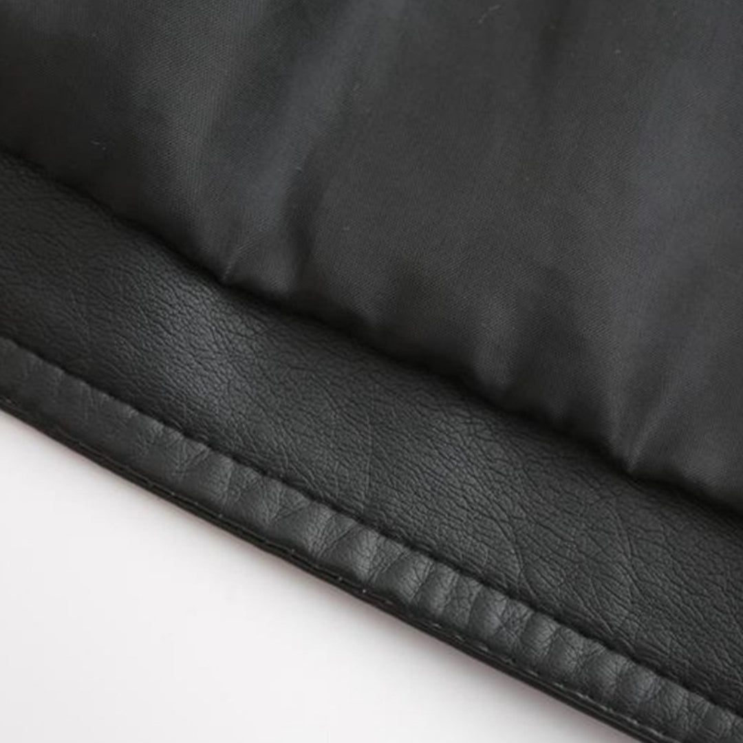 Janiyah női bőrkabát – elegáns állónyak, cipzáras záródás és modern, elegáns stílus
