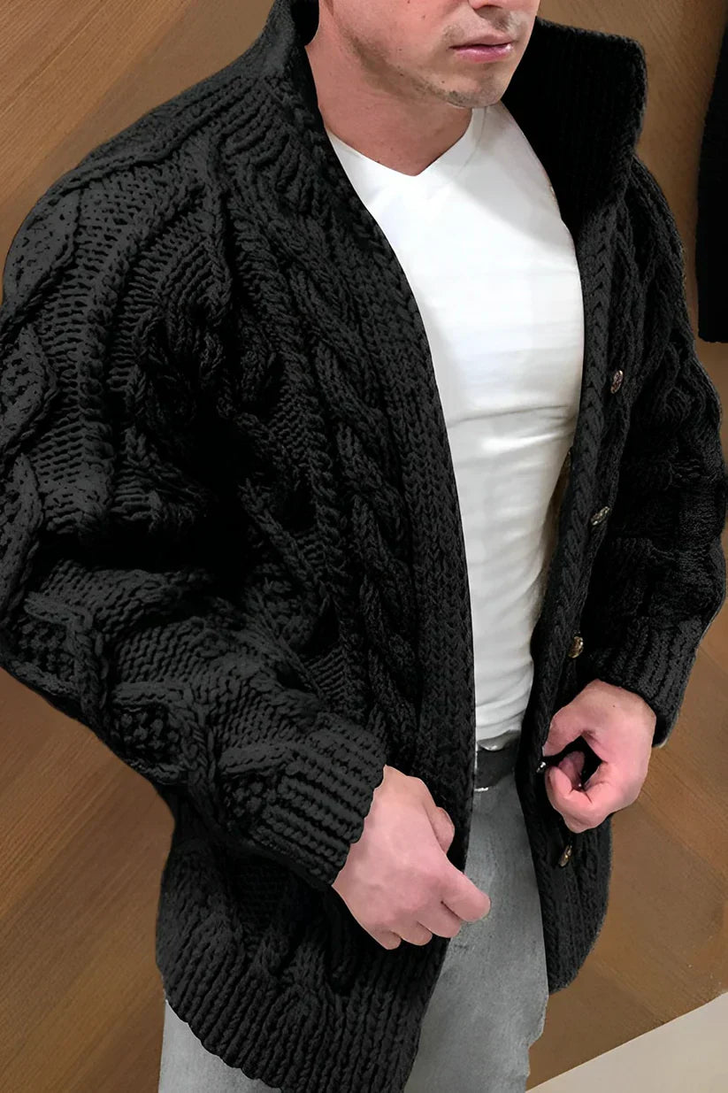 Trevor Gilet Homme – Cardigan Tricoté à Motif Câble avec Coupe Oversize & Style Intemporel
