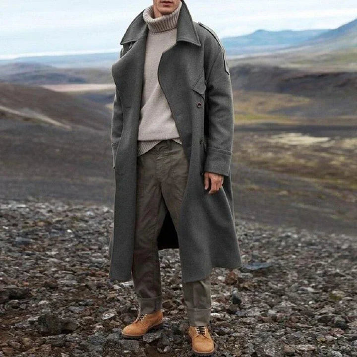 Michael Manteau Long Homme – Coupe Ample Confortable & Fermeture Frontale Pratique