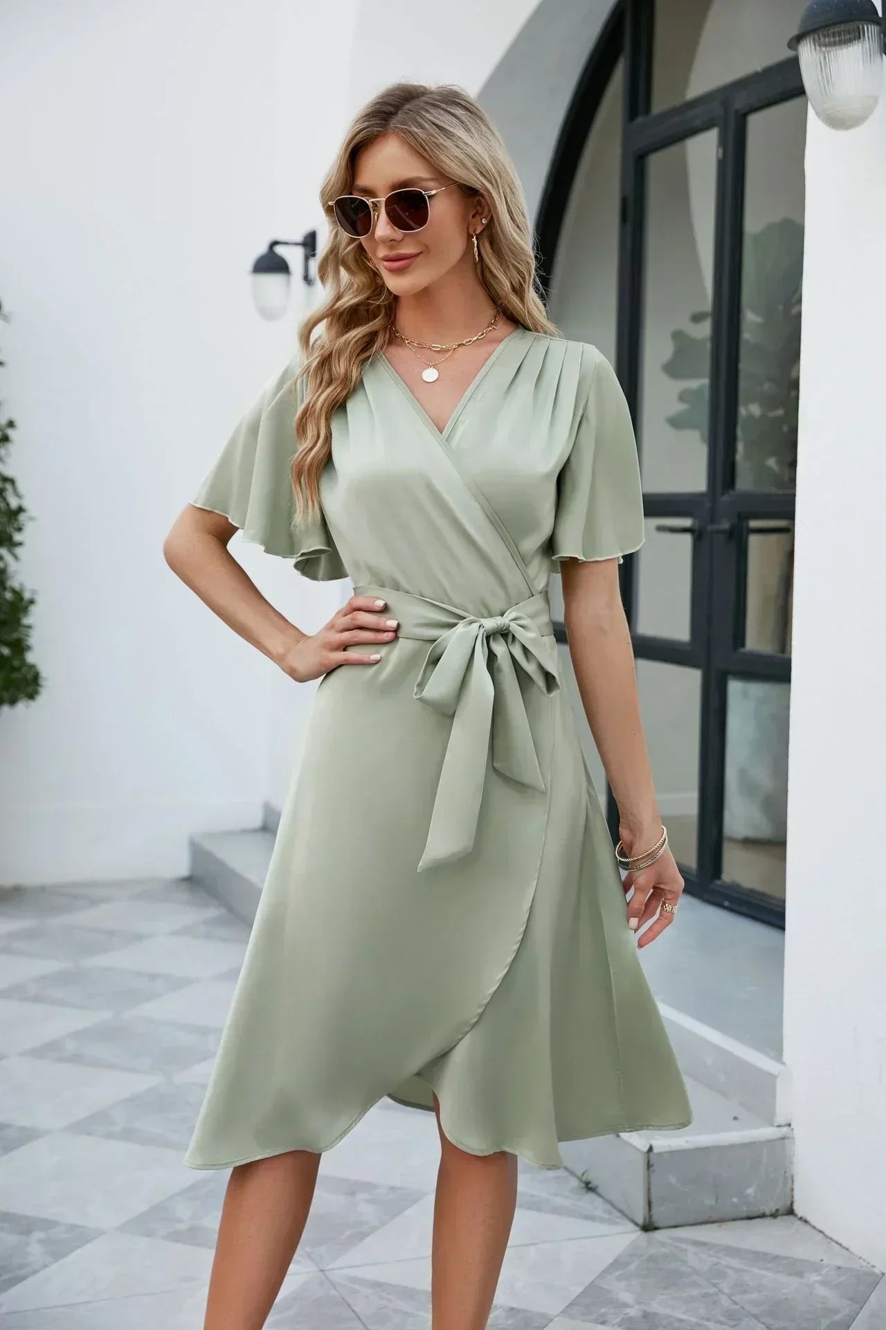 Madelyn Women's Wrap Dress – Elegant, Fitted & Perfect for a Chic Feminine Style