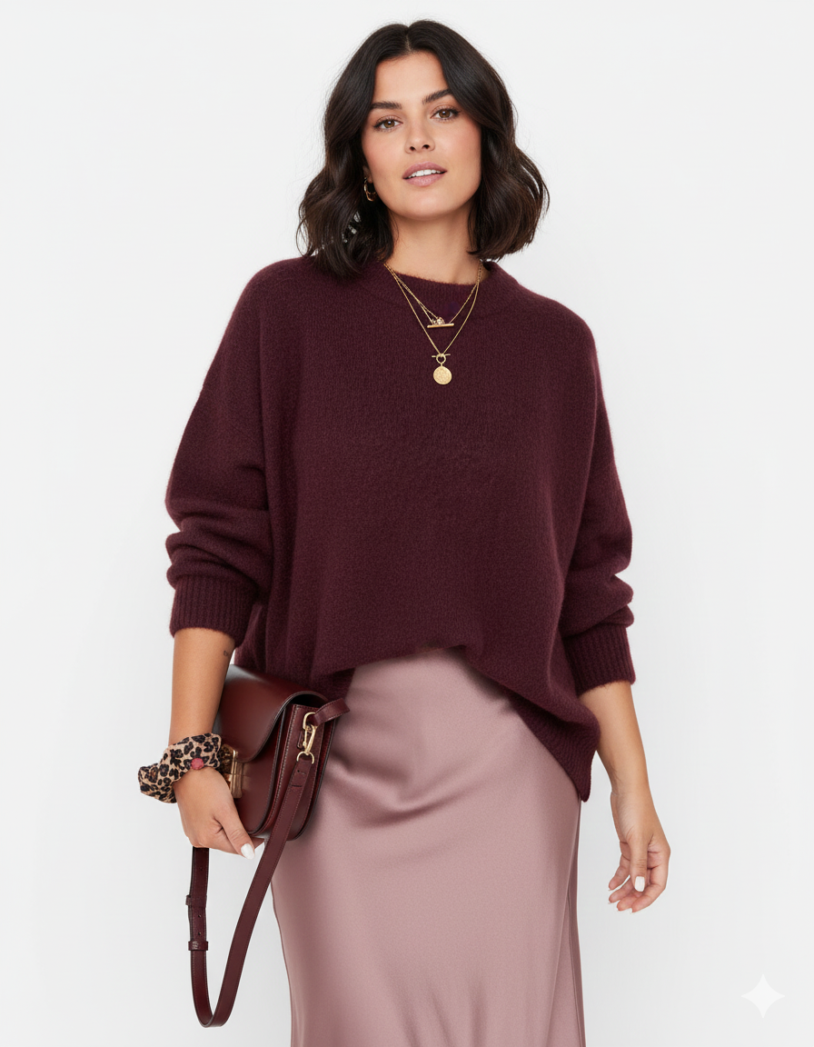 Emgie Pull Damski Oversize – Bardzo Miękka Dzianina, Luźny Krój i Elegancki Styl