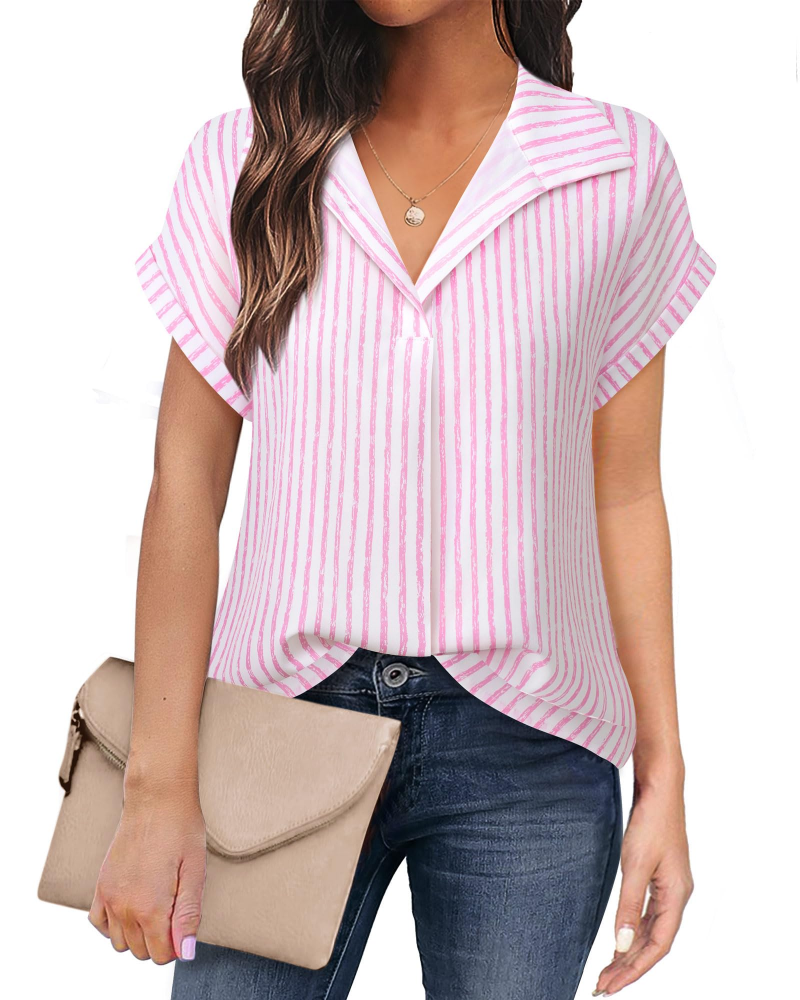 Eluna Damebluse – Flytende bluse i muslin med elegant V-hals, Business Casual