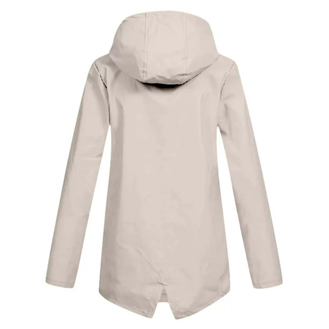 Daphne Long Coat Women Waterproof – Lightweight with Adjustable Hood for Rain