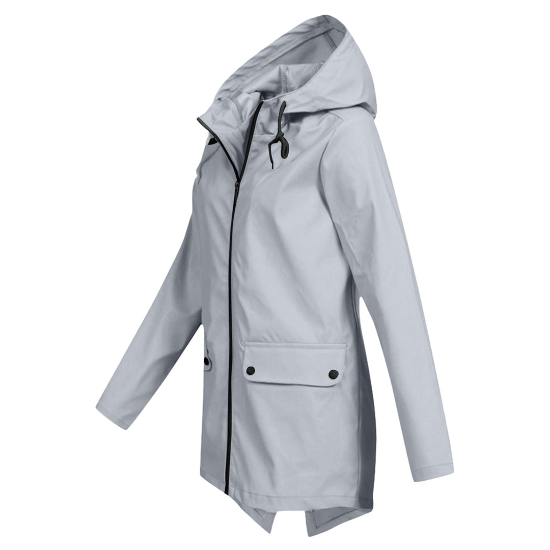 Daphne Long Coat Women Waterproof – Lightweight with Adjustable Hood for Rain