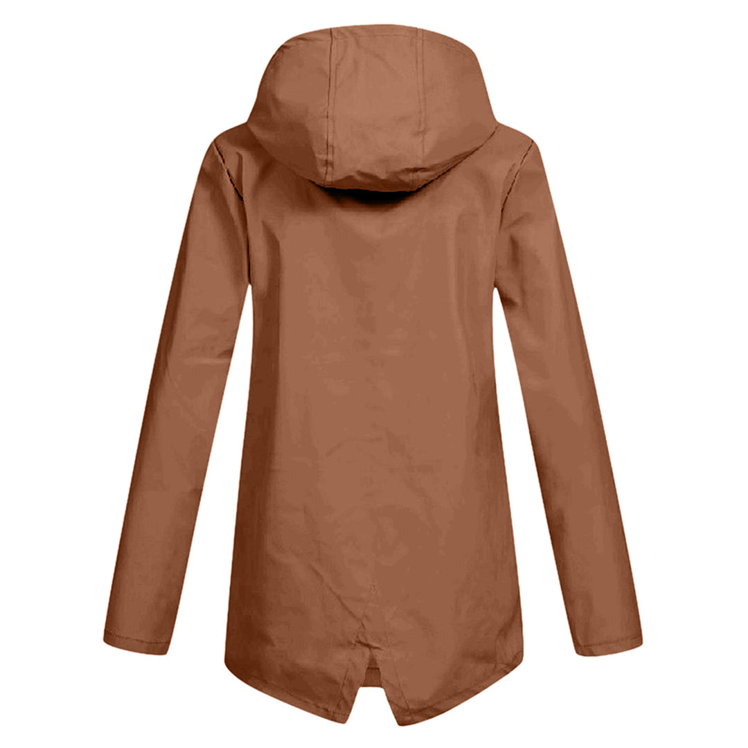 Daphne Long Coat Women Waterproof – Lightweight with Adjustable Hood for Rain