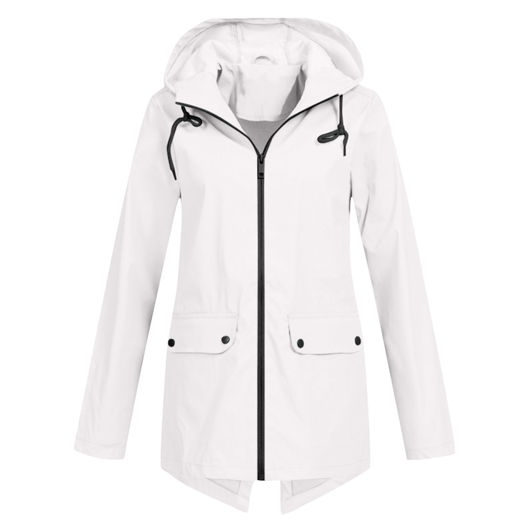 Daphne Long Coat Women Waterproof – Lightweight with Adjustable Hood for Rain