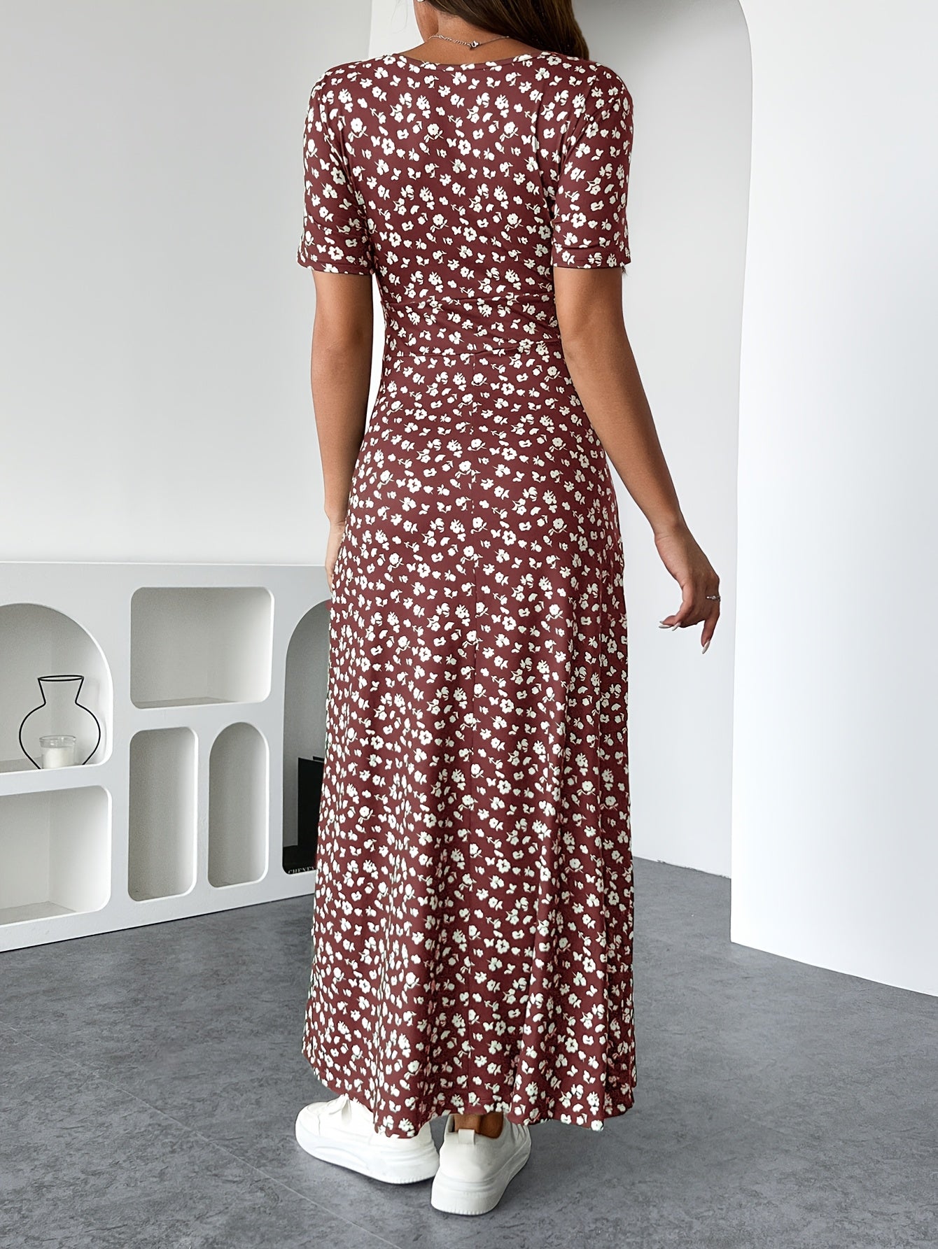 Florezia Robe Longue Femme – Chic und fließendes Sommerkleid mit Blumenmuster für feminine Eleganz
