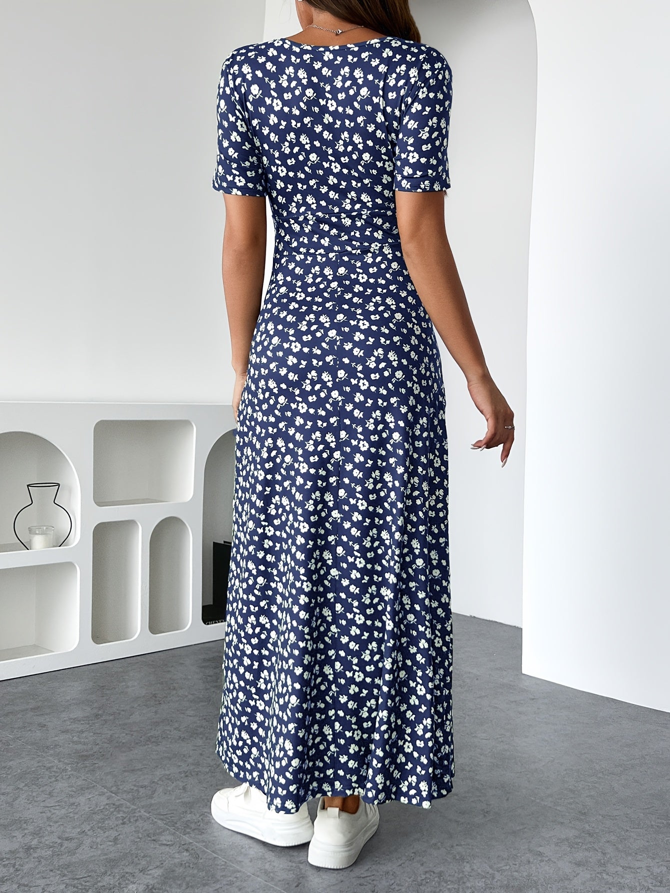 Florezia Robe Longue Femme – Chic und fließendes Sommerkleid mit Blumenmuster für feminine Eleganz