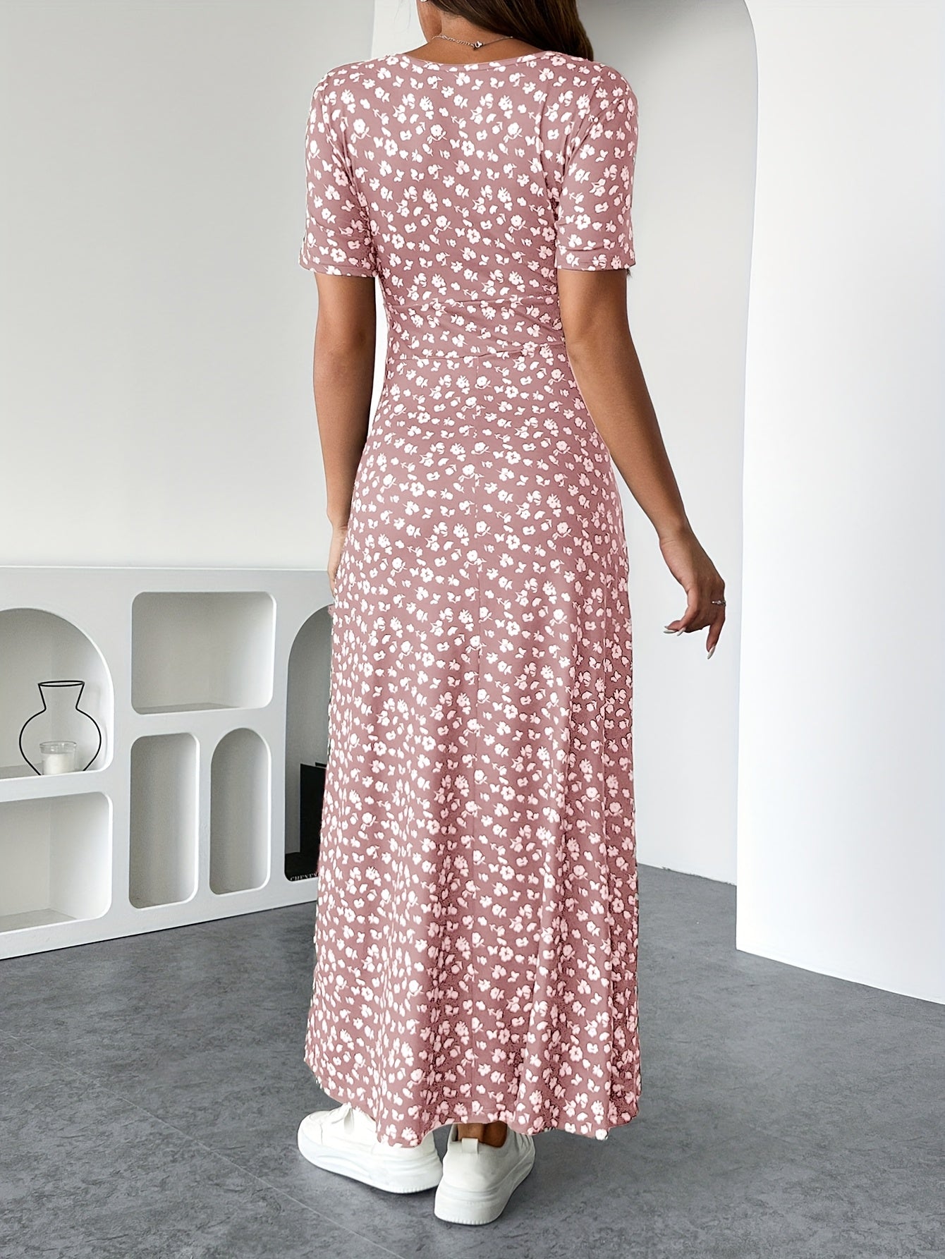 Florezia Robe Longue Femme – Chic und fließendes Sommerkleid mit Blumenmuster für feminine Eleganz