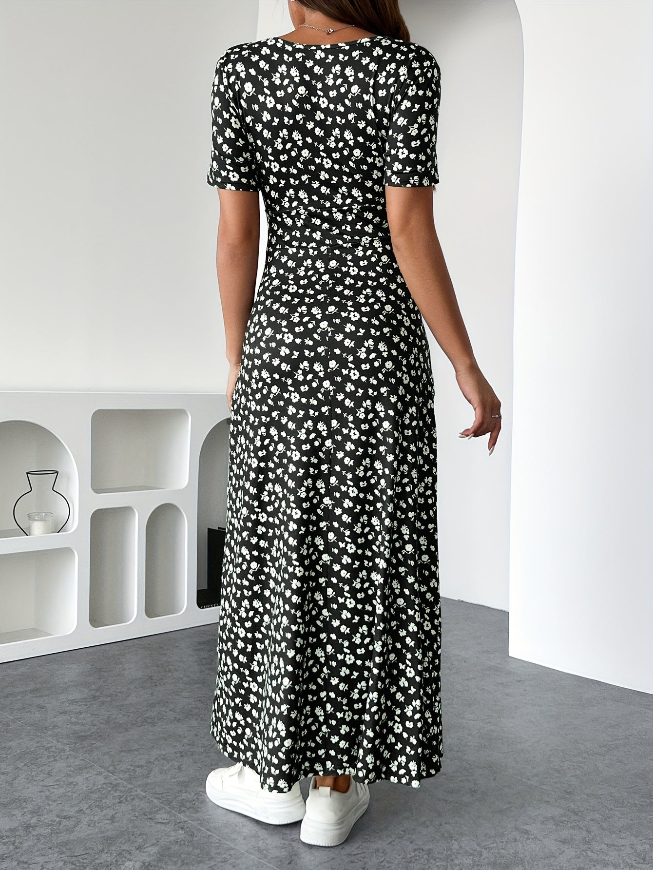 Florezia Robe Longue Femme – Chic und fließendes Sommerkleid mit Blumenmuster für feminine Eleganz