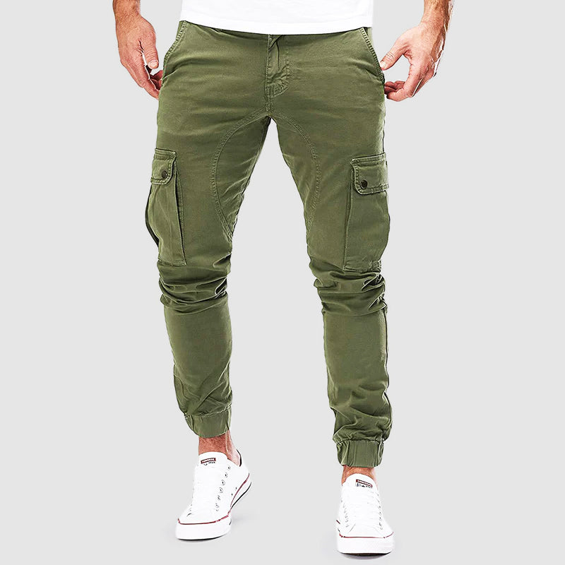 Ken Cargo-bukse for menn – Lett slim fit i bomullsblanding med flere lommer