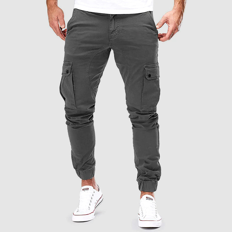 Ken Cargo-bukse for menn – Lett slim fit i bomullsblanding med flere lommer